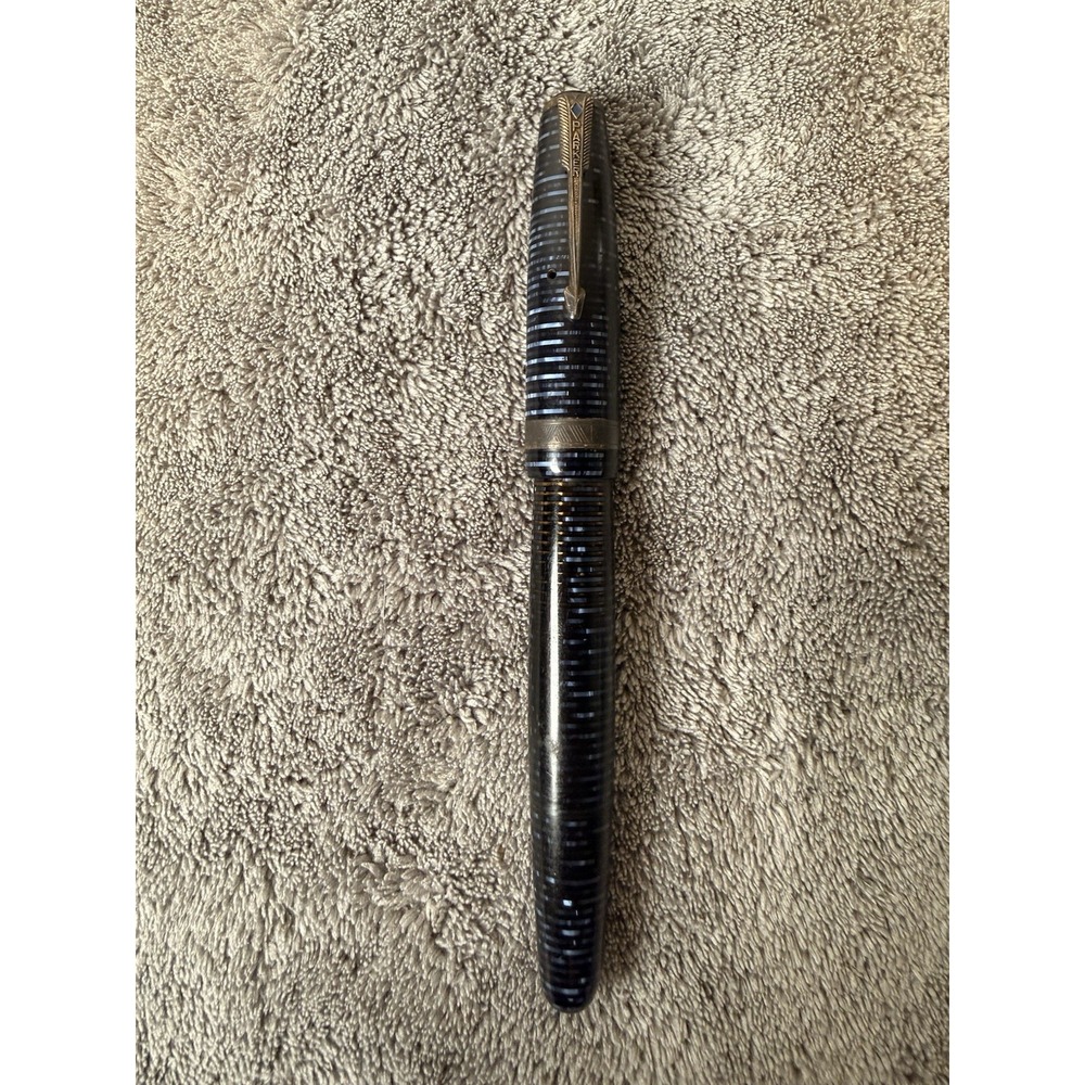 Vintage 1940s Geo S Parker Vacumatic Fountain Pen Blue Azure